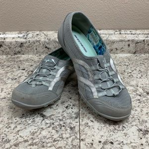 Aqua and Grey Skechers